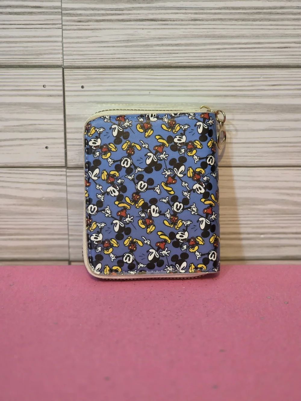 Disney Mickey Mouse All-Over Print Zip-Around Wallet - Blue Multicolor